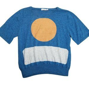 RODEBJER Babi Top Women's Size S Short Sleeve Sweater Minimalist Ocean Sun Shirt